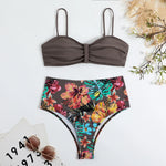 Sexy Bandeau Bikini 2025 Women Swimsuit Floral Swimwear Female High Waist Bikinis Set Swimming Bathing Suits Brazilian Biquini