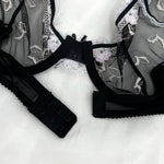 Pure Wind Ultra-thin Lace Underwear Women's Big Chest Small with Underwire Sexy Retraction Breast Support Breathable Bra Set ABC