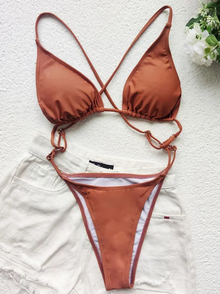 Extreme Mini One Piece Swimsuit Women G String Shiny Swimwear Female Micro Thong Monokini Bather Backless Bathing Suit Swim wear