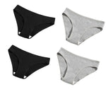 4Pcs/Set Cotton Panties For Women Low Rise Underwear Breathable Briefs Solid Color Sports Underpants Female Lingerie