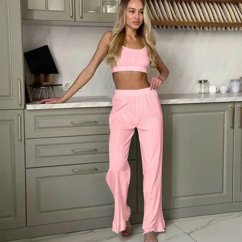 Women's Sleepwear Suspender Pants Comfort Pajama Pants Set Cotton Women's Pajamas LoungewearPjamas for Women Pajama