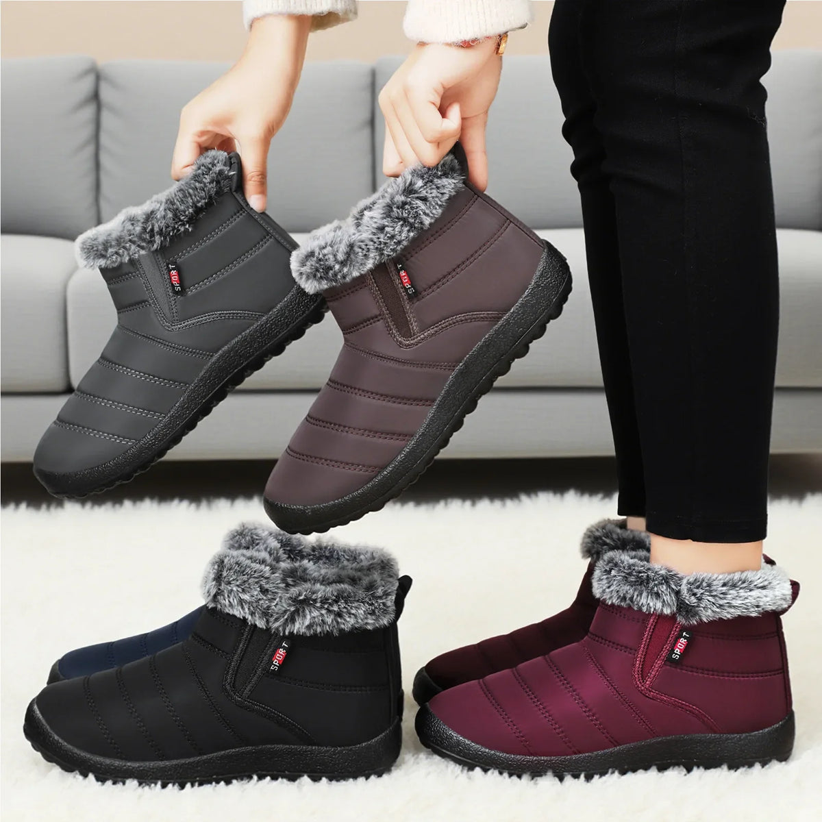 Outdoor Snow Boots CoupleHikingMen's Shoes, Women'sSkiHigh-Top Cotton Shoes, Cold-Proof Men's Boots, Women's 2026