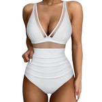 One Piece Women Swimwear 2025 Strapless Ruffle Tummy Control Bandeau Swimsuit Removable Strap Slimming Women's Bikinis