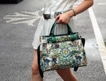 Jungle Pattern Women's Handbags Large Capacity Crossbody Bag Belt Lettering Decoration Shoulder Bag 2024 Designer Luxury Bag