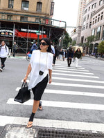 Trendix White Asymmetrical Cover Up For Women Fashion Ruffle Hem Loose Short Sleeve Shirts Casual Elegant Commuting Pullover Top