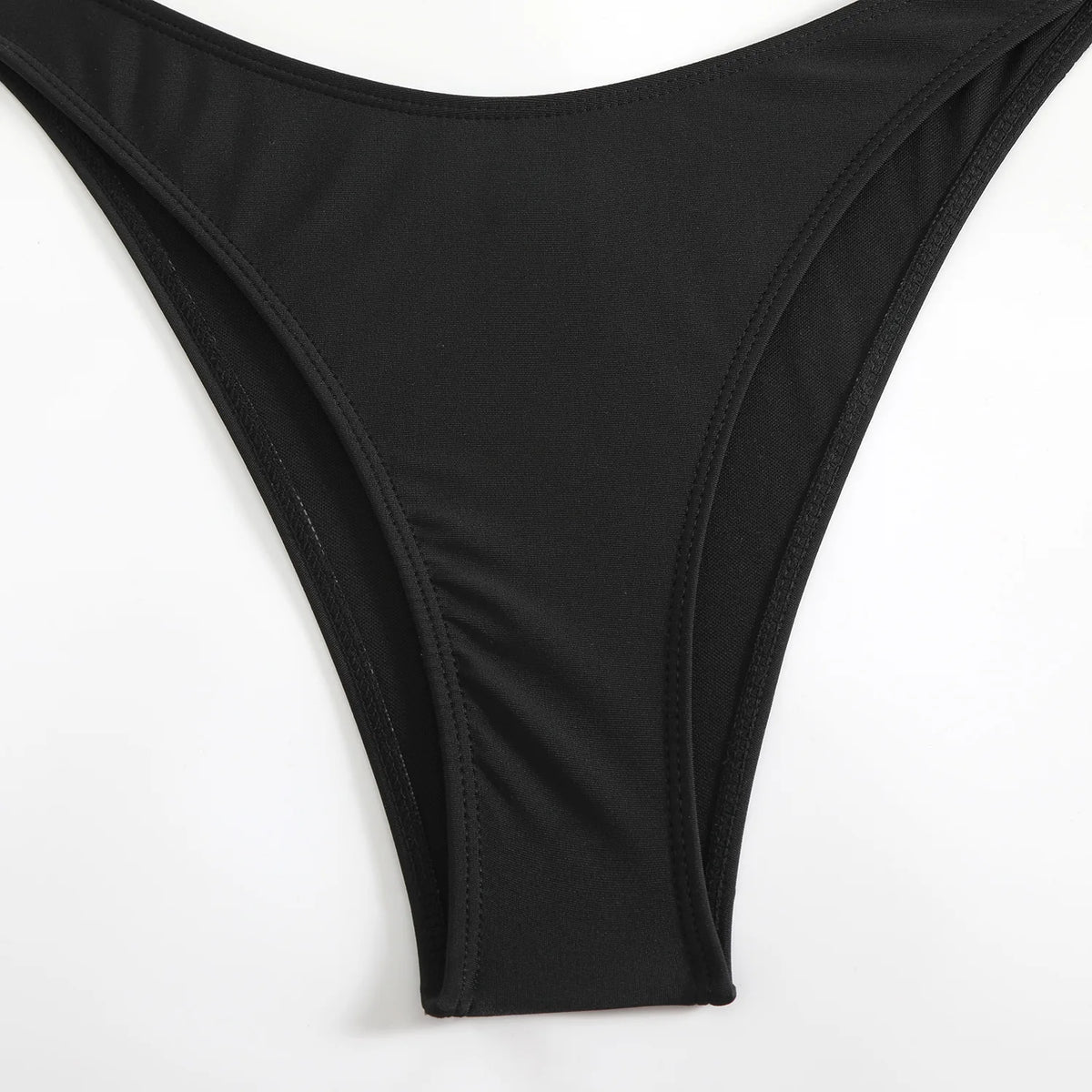 Halter Pearls V-Bar Underwired Bra Cup Bikini Women Swimwear Female Swimsuit Two-pieces Bikini Set Push Up Bathing Suit Swim