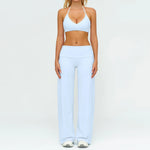 Women's Fitness Set Gym Tracksuit Breathable Sports Bra Flared Trousers Suit Workout Clothing Sportswear Female Athletic Wear