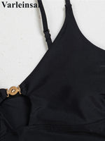 XS - L V Neck Tankini Cut Out Bikini Women Swimwear Female Swimsuit Two-pieces Bikini set Padded Bather Bathing Suit Swim V7839