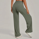 Women's Pilates Straight Yoga Pants Leggings Versatile Loose Wide-Leg Running Sports Fitness Hip-Lifting High Waist Trousers