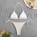 2026 Halter String Bikinis Sexy Triangle Swimsuit Women Plaid Swimwear Female Bathers Bathing Swimming Swim Suit Beachwear