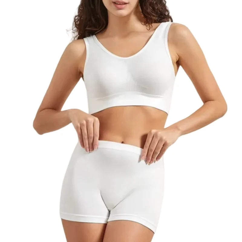 Women Seamless Bra Set Female Bra Tanks Low Waist Boyshorts Underwear Sexy Casual Sports Panties Lingerie Set S-5XL Intimates