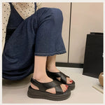 Women's Summer 2026 Thick Heel Fashionable Outdoor Wear Platform Beach Roman Shoes Open Toe Roman Style