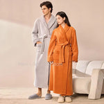 Long Flannel Robe for Men Women Warm Home Pajamas Loungewear 2026 Autumn Winter New Thick Coral Fleece Couple Bathrobe