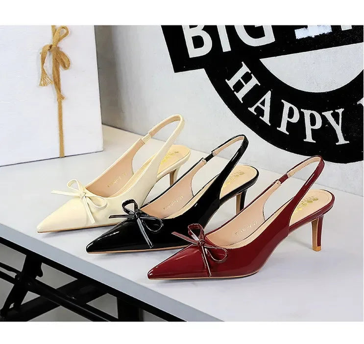2026 Latest Light Luxury Style Women's Casual High Heel Sandals Summer Exquisite Pointed Shallow Mouth Fine Heel Modern Sandals