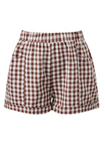 Summer Women's Loose Plaid Shorts Elastic Waist Wide Leg Shorts with Pockets Daily Lounge Casual Going Out Short Pants