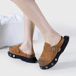 2025 Brand New Big Size 45 Denim Leisure Mules Shoes Women Trendy Comfy Walk Casual Clogs Flats Outdoor Slipper Men Slides