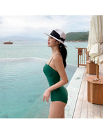 New One-piece Swimsuit Women Japan and South Korea Twist Bag Sexy Big Breasts Gathered Swimsuit