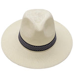 Men's Straw Woven Top Hat Wide Brim Sun Cap Summer Casual Outdoor Holiday