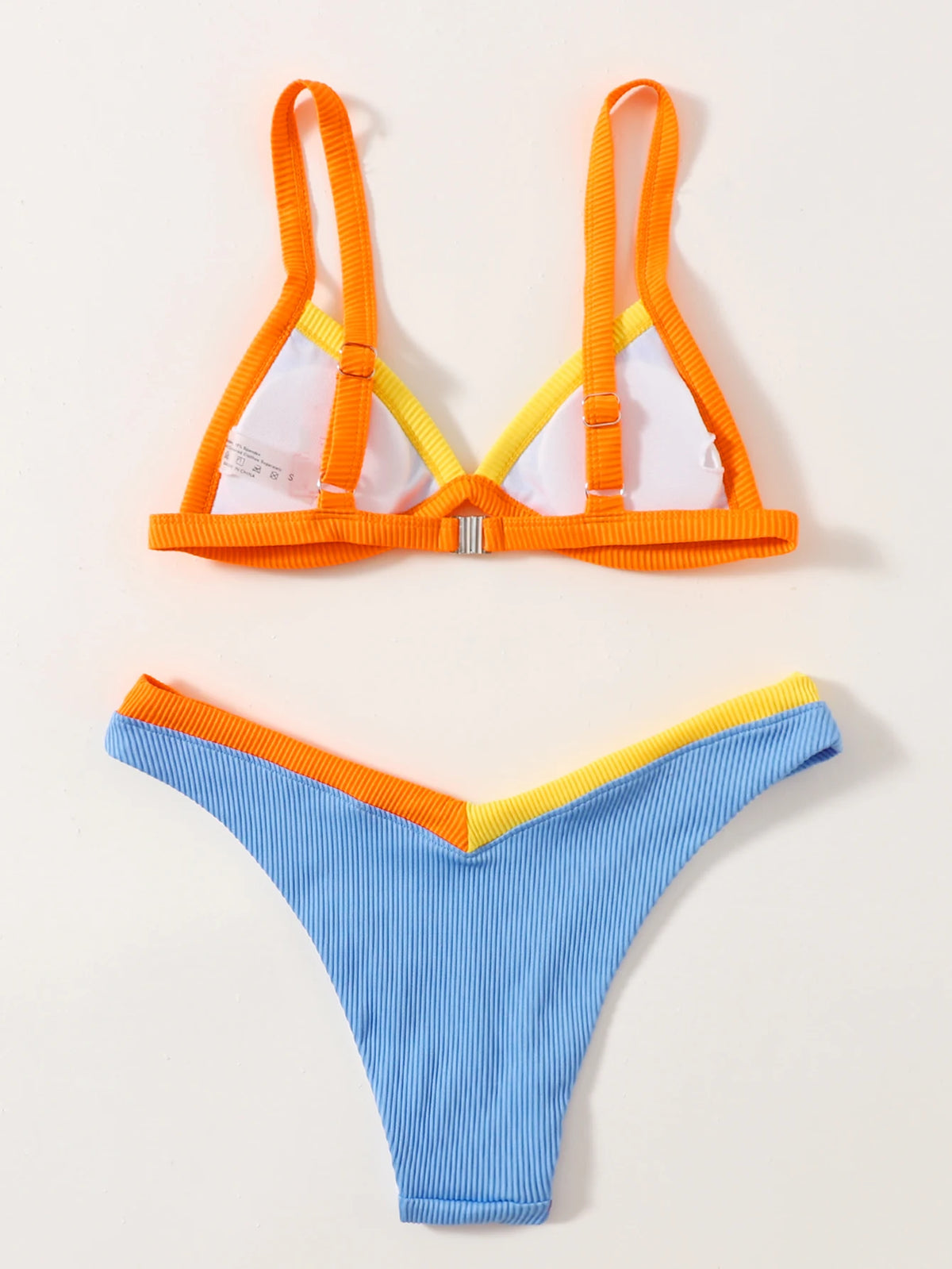 ZTVitality Contrast Binding Triangle Women's Swimsuit High Cut Sexy Bikini 2022 New Arrival Biquini Padded Bra Push Up Swimwear