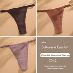 3Pcs G-String Cotton Sexy Women Thongs Adjustable Belt Seamless Panties Breathable Low Waist Lingerie Female Soft Solid Color