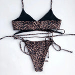 DEKA Leopard Mini Micro Bikini Set Printed Halter Swimwear Women Brazilian Female Swimsuit Two-piece Bather Bathing Suit Swim