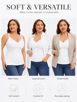 Women's Solid Multi-Color Soft Shaping Camisole Body-Hugging Long Tank Top with Adjustable Straps Breathable ComfortableLingerie