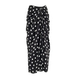 Black Dot Print One Piece Swimsuit Pleate Long Skirt Set 2026 Women Vintage Bandeau Ruffle Push Up Bathing Suit Holiday Swimwear