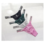 Rhinestone Lace Letter Sexy G String Women Panties Seamless Girls Underwear Transparent Thong For Female Low Rise Ladies Briefs