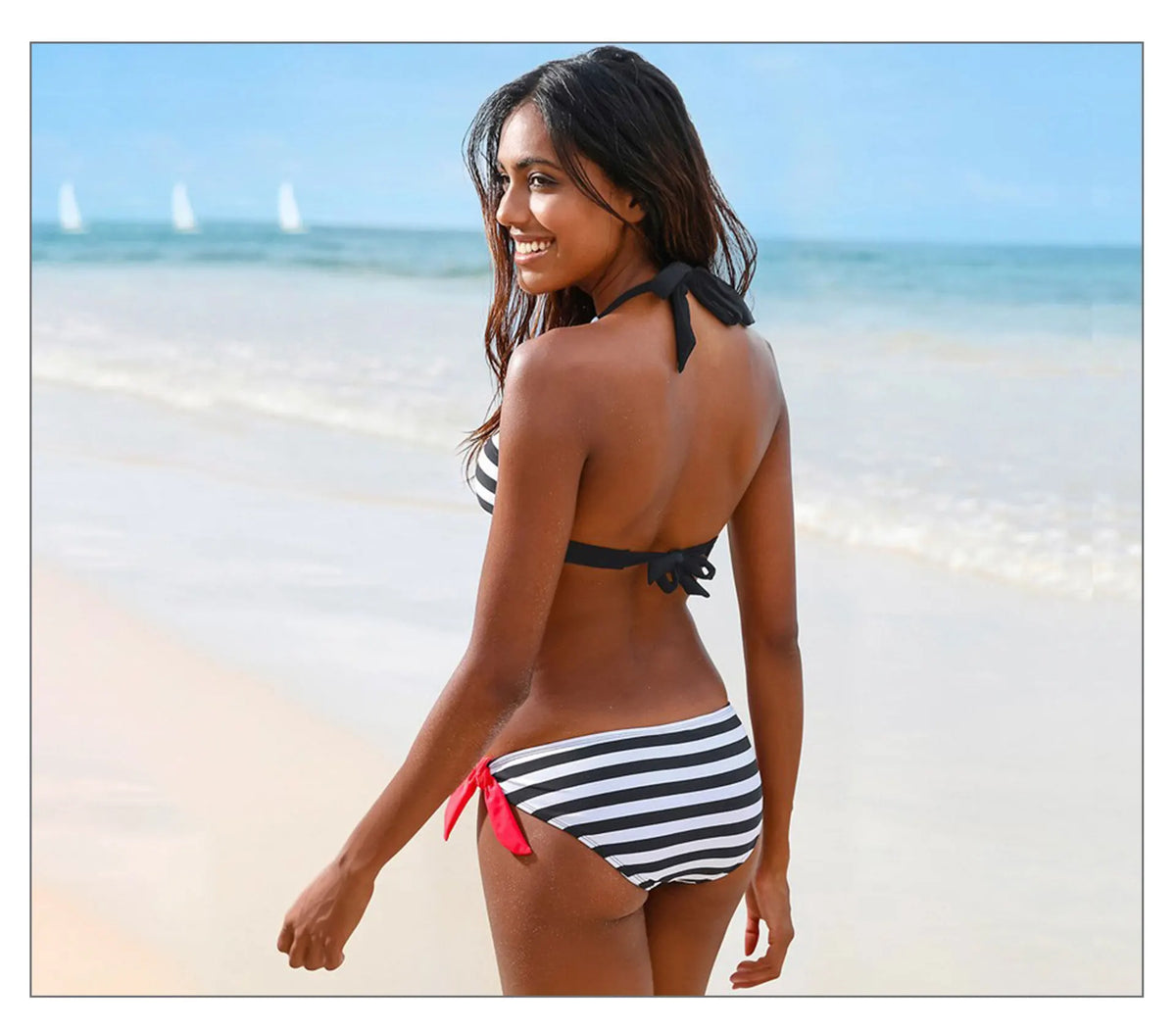 2026 Sexy Bikini Striped Swimwear Swimsuit Women Halter Bikinis Set Bathing Suit Female Push Up Banadores Mujer Bikini Brasileno