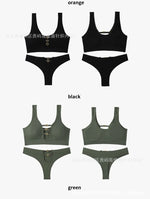 Sexy seamless underwear set push-up bra vest sports breathable push-up set