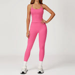 Women's Seamless Yoga Set Quick Drying Slim Fit High-end Feeling Exposed Feeling Set Outdoor Sports and Running Fitness Set