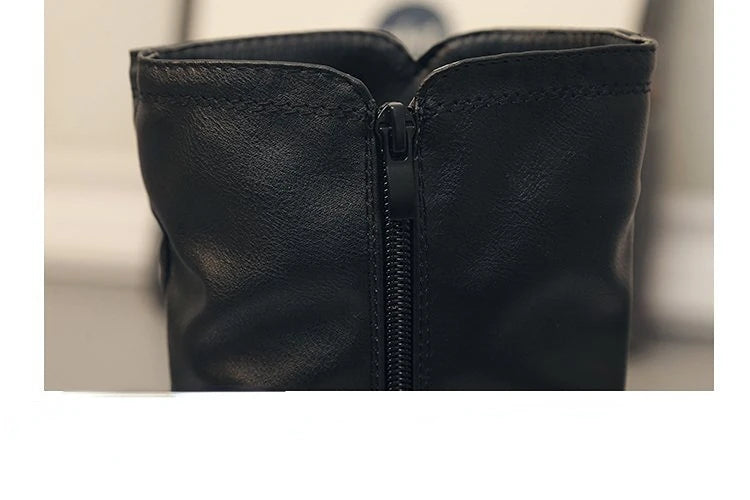 Women Thigh High Boots Women Modern Boots Zippers Outdoor Female Casual Platform Shoes Ladies Leather Long Boots Botines Mujer