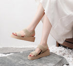 Big Size Minimalist Slingback Wedge Sandals For Women Outdoor Summer Platform Shoes Light Weight Soft EVA Female Leisure Sandals