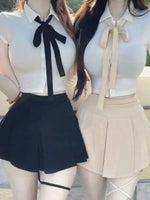 WOMENGAGA Korea Style Sexy Slim High Waist Strap A-line Half Length Skirt Fashion Women Skorts JK Sweet 2023 NewOW3W