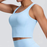 Women's Yoga Vest Shockproof Fixed Cup Beauty Back Yoga Top Outdoor Sports Running Fitness Vest