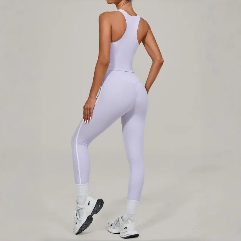 Women's Seamless Yoga Sets Sports Fitness Beauty Back Vest Hip-lifting Pants Slim-fit Suits Running Workout Gym Training Sets