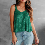 2026 Summer Fashion Women's Tanks Sexy Sequins Camisole Lady Casual Sliver Women's Strap Top Night club Streetwear Y2K Dress up