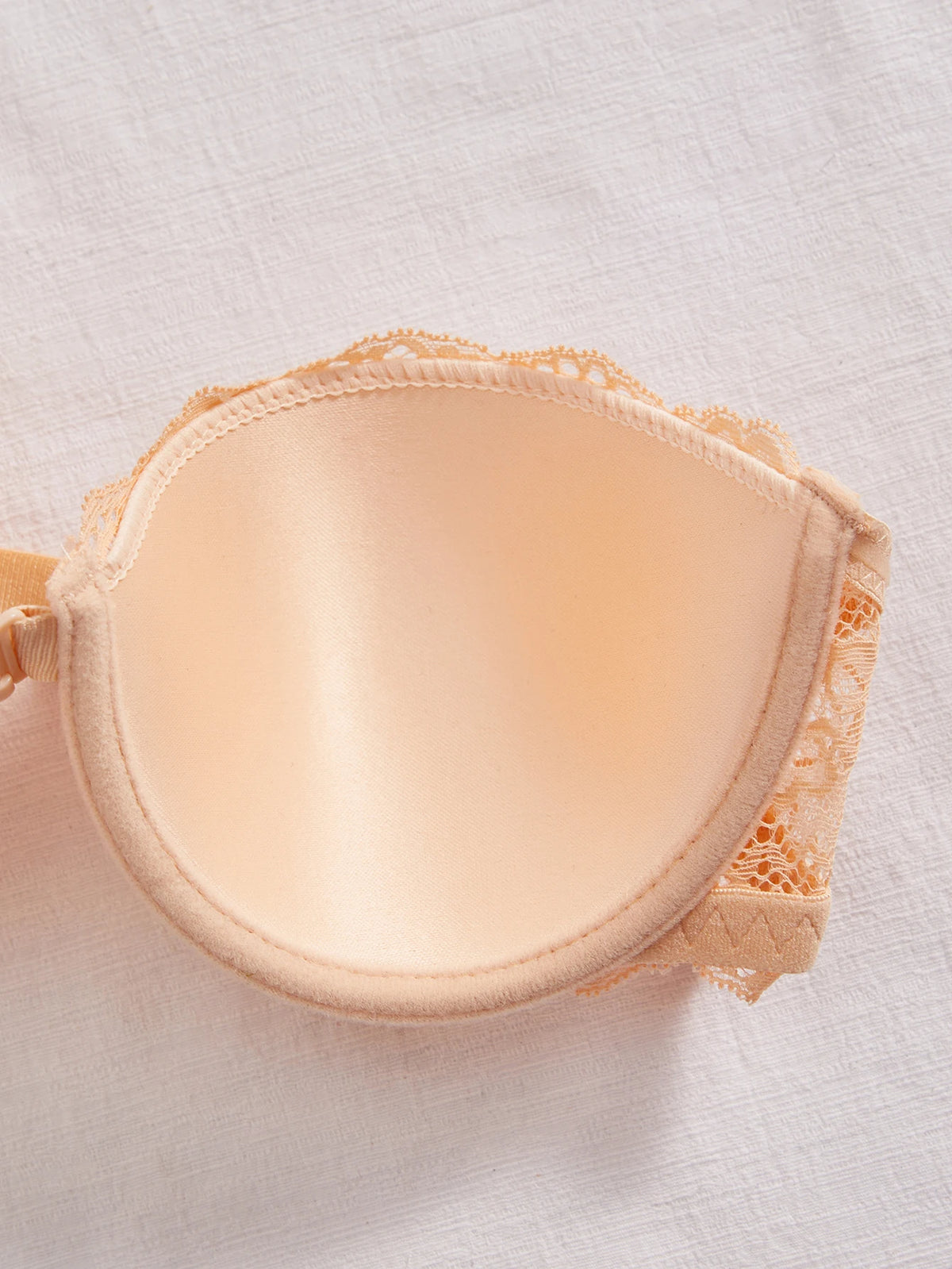 2PCS Lace Women's Strapless Bra Front Closure Non-slip Push Up Brassiere Breathable Solid Lingerie Top
