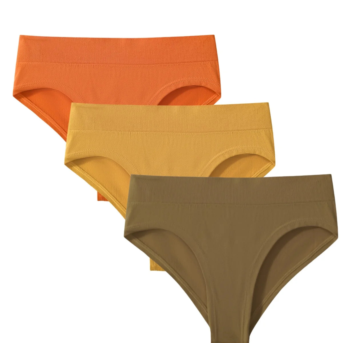 3Pcs/Set High Rise Briefs Women Classic Panties Female Underpants Solid Color Panty Plus Size Underwear Sexy Lingerie S-3XL