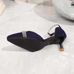 New Women Pointed Toe Baotou Sandals Spring High Heels Shoes Fashion Luxury Rhinestone Roman Sandals