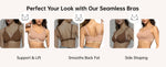 Women's Wire-free Seamless Bra Solid Color Full Cup Thin Molding Underwear Seamless Push-up Comfortable Underwear