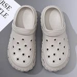 Men Summer Slippers Close Toe Leisure Clogs Soft EVA Anti-slip 2 Way Wear Shoes Couples Indoor Beach Slides Street Sandals