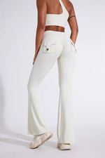 DIAS FIT JOY Women's pocket bell bottoms yoga high waisted hip lifting fitness pants quick drying running exercise fitness gym