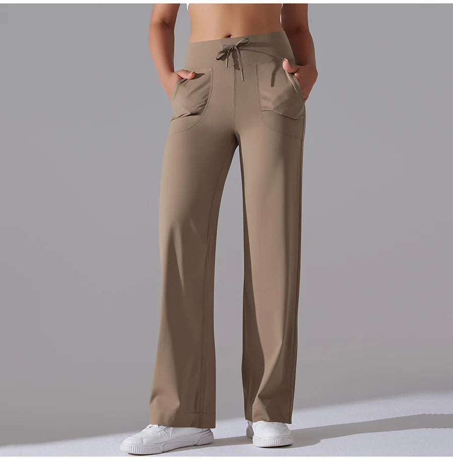 New Yoga Straight Leg Sweatpants Straight Leg Women's Loose Tracksuit Pants Wide Leg Outdoor Gym Running Casual Tracksuit Pants
