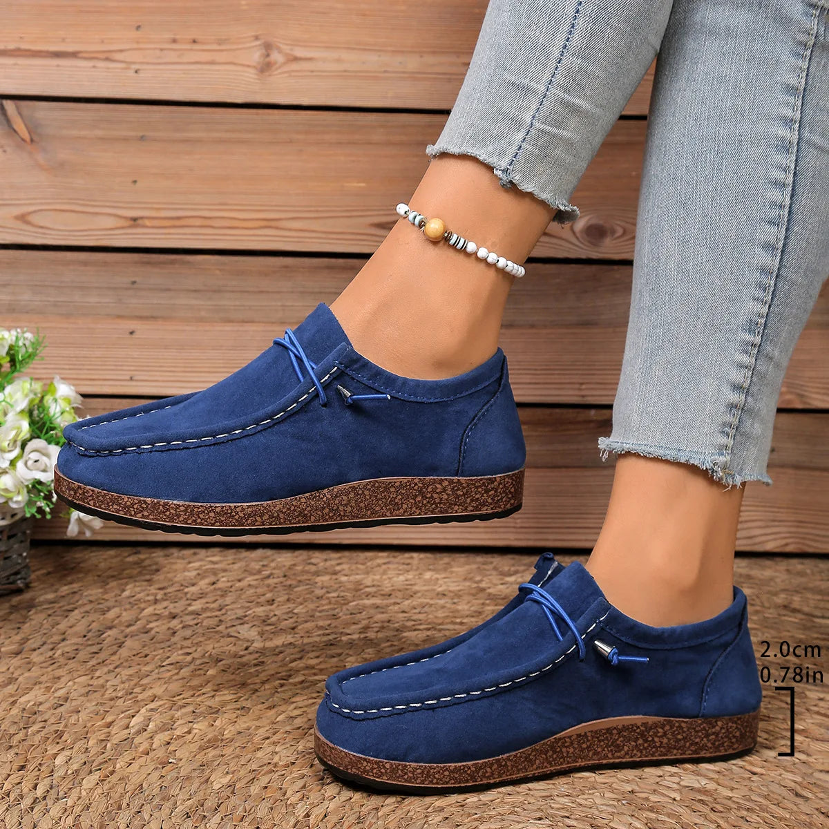 New Fashionable Slip-On Loafers Women's Shoes with Elastic Laces Lightweight Casual Outdoor Footwear Easy to Match 2026