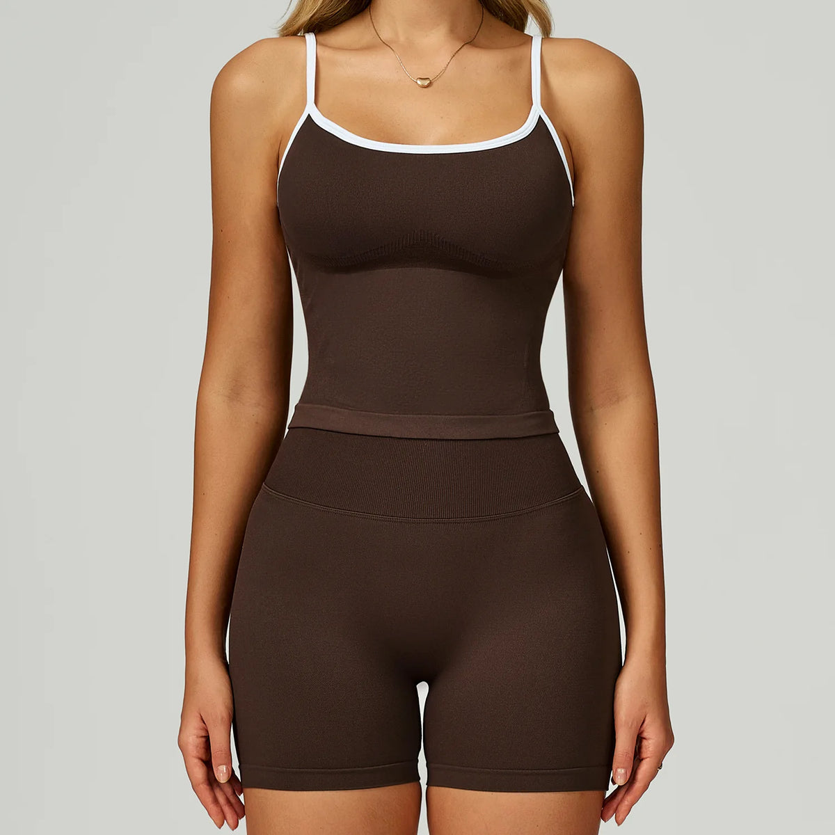 2 Pieces Women's Seamless Yoga Set Fitness Running Sports Set Slim Fit High Waist Beautiful Back Tracksuit