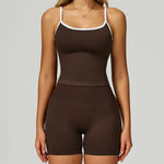 2 Pieces Women's Seamless Yoga Set Fitness Running Sports Set Slim Fit High Waist Beautiful Back Tracksuit