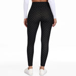  Women Velvet Pack Black White Small Polka Dot High Waist Leggings 4 Way Stretch Soft Breathable Slim Warm Pants For Yoga Sport