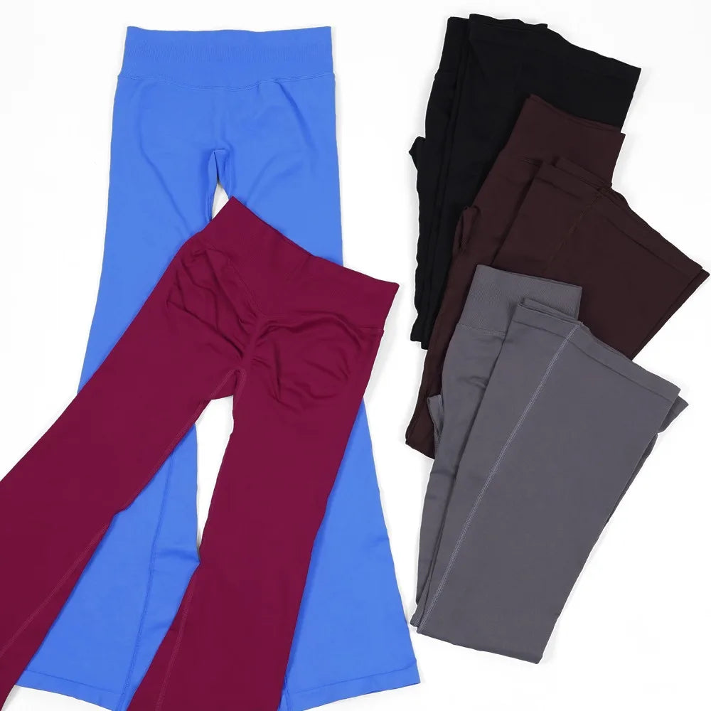 STOUREG Impact Flared Leggings Seamless Women Yoga Pants Scrunch Butt Lift Tummy Control Fitness Gym Workout Sports Leggings