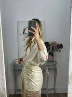 Embroidered Tassel Hem Skirt Elegant Women's Lace Up Mesh Hollow Out Short Skilt 2026 Summer New Chic Female Beach Holiday NT8W